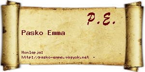 Pasko Emma névjegykártya
